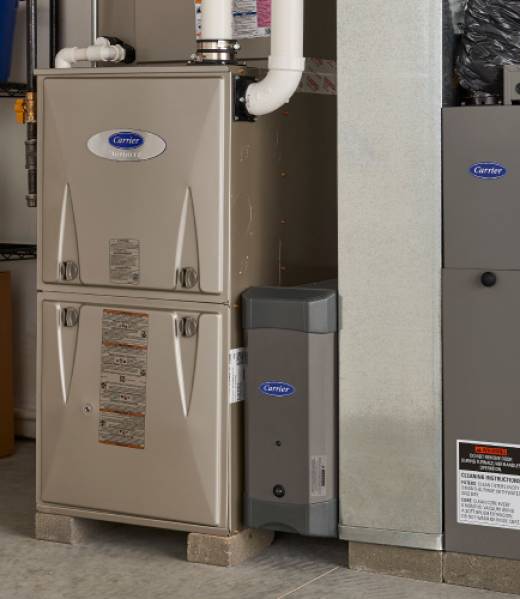 Carrier-Furnace-installed-basement-800X500